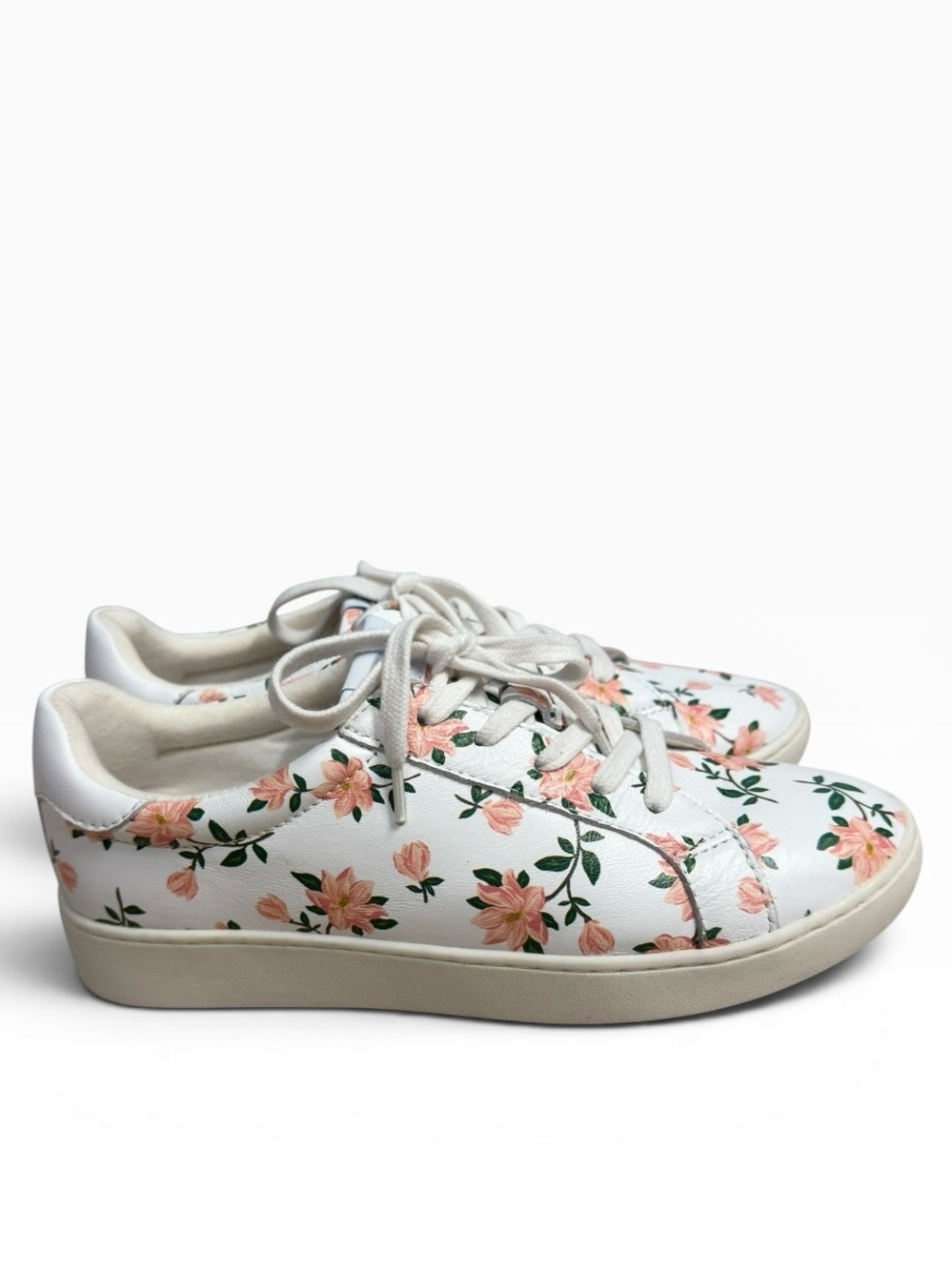 Draper James Harper Floral Print Lace Up Sneakers White Pink Women’s Size US 7 - Picture 4 of 10